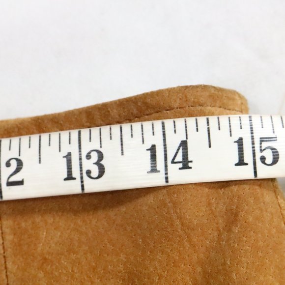 VTG CEDARS Genuine Palomino Leather Skirt Sz 14 - Picture 15 of 16